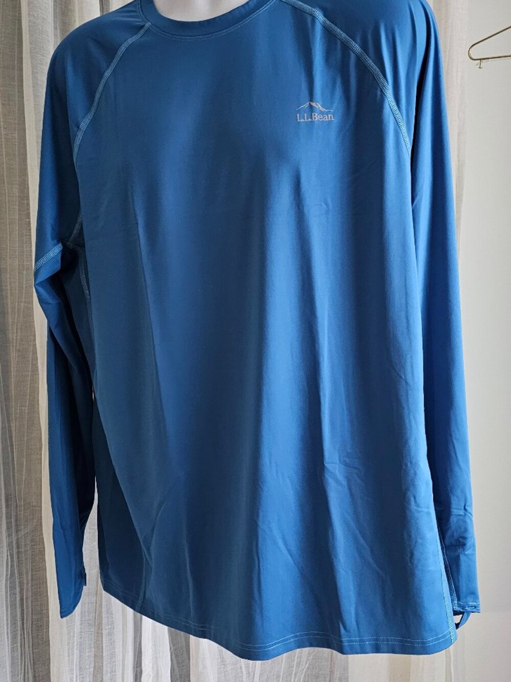 L.L.Bean Men's Swift River Cooling Rash Guard Blue Water Size XLT NWT